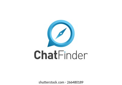 Logo template chat finder, social application, speech bubble. Brand, branding, company, identity, logotype. Clean and modern style design