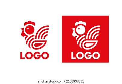Logo template chicken icon, for chicken fast food or other business