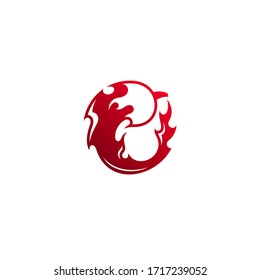 Logo template of chili and fire. Simple flat style. Vector logo template ready for use.