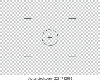 Logo Template with circle camera target icon. Photo camera viewfinder. Isolated vector sign symbol.