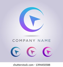 logo template circle shape and arrow for your business and company..