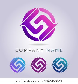 logo template circle shape and letter G J for your business and company.