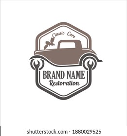 logo template for classic cars restoration.
