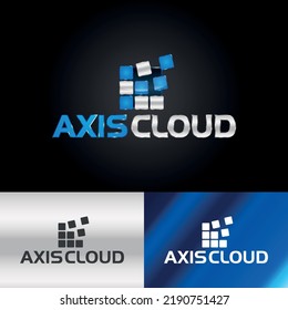 Logo template cloud computing, data communication, domain hosting, server system, technology database