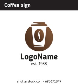 Logo template for a coffee house, coffee mug