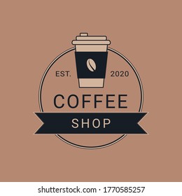 Plantilla de logotipo para una cafetería o cafetería. Emblemas, insignias, pegatinas. Elementos de diseño. Grabado a mano.