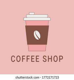 Logo template for a coffee shop or cafe. Emblems, badges, stickers. Elements of design.