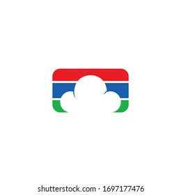 Logo template of color cloud. Simple flat style. Vector logo template ready for use.