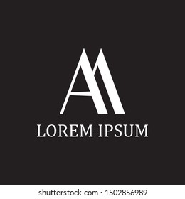 AM logo template, combination of letters A and M