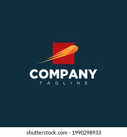 Logo template with comet symbol.