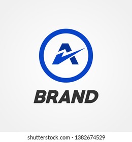 Logo Template for company with initial letter A with sense of high tech