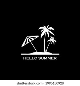 a logo template conceptualized about summer on the beach that can be used for a travel company