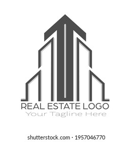 Logo template for construction and real estate, rental, rental, sale and purchase of housing. Vector illustration, flat design.