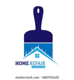 Logo template for construction and renovation. Color vector illustration for logo, sticker or label, modern design isolated on white background
