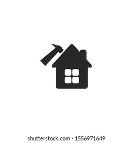 Logo template for contracting and home improvement companies. hammer symbol icon. contruction logo.