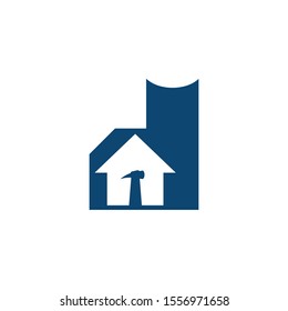 Logo template for contracting and home improvement companies. hammer symbol icon. contruction logo.