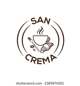 Logo template crema or cafe business, coffee cup, vending logo
