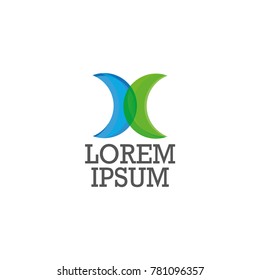 Logo template - crescent shape - butterfly