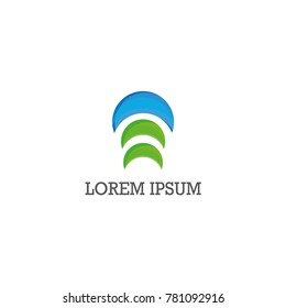 Logo template - crescent shape - kite