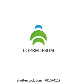 Logo template - crescent shape - man