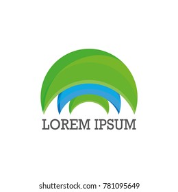 Logo template - crescent shape - paragliding