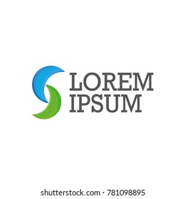 Logo template - crescent shape - S type