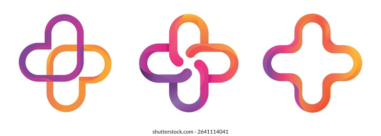 Logo template with a cross and a modern concept of using medicine and healthcare.