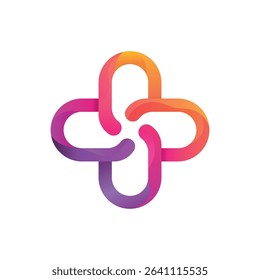 Logo template with a cross and a modern concept of using medicine and healthcare.