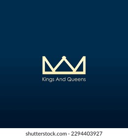 Logo Template Crown On Dark Background Kings And Queens Vector Design