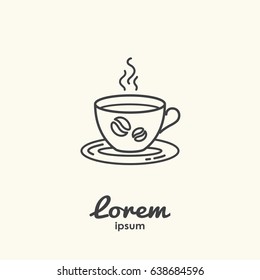 Logo template - cup of coffee. EPS 10 Isolated object.