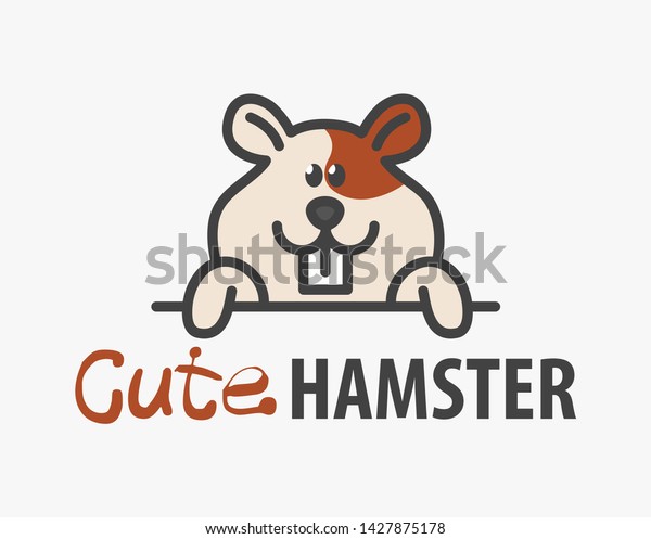 Logo Template Cute Hamster Vector Logo Stock Vector (Royalty Free