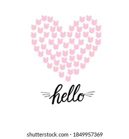 Logo template with cute mouse. Vector logo design mice template for zoo, veterinary clinics. Cartoon animal logo illustration.