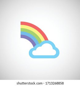 orgullo del día de la plantilla de logotipo, arcos y nubes