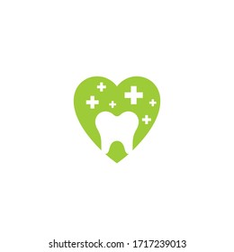 Plantilla con logotipo de odontología y cuidado. Sencillo estilo plano. Plantilla de logotipo vectorial lista para su uso.