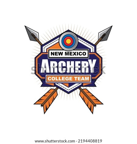 Logo template design with archery theme for team, club, school or events and competition