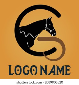 Logo template design with art with geometric background. horse pet. Black vector illustration.