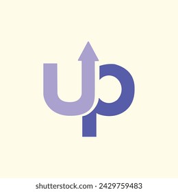 UP Logo Template Design Concept. Letter U and P logo vector with arrow combination.