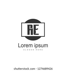 RE Logo template design. Initial letter logo template design