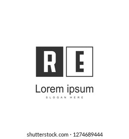 RE Logo template design. Initial letter logo template design