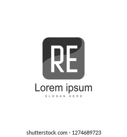 RE Logo template design. Initial letter logo template design
