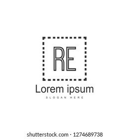RE Logo template design. Initial letter logo template design