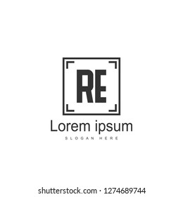 RE Logo template design. Initial letter logo template design