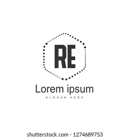 RE Logo template design. Initial letter logo template design