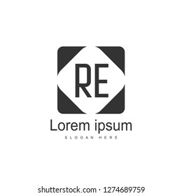 RE Logo template design. Initial letter logo template design