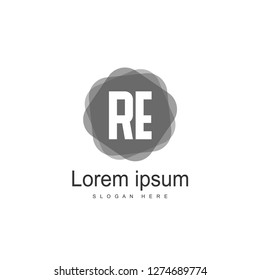 RE Logo template design. Initial letter logo template design