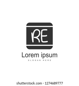RE Logo template design. Initial letter logo template design