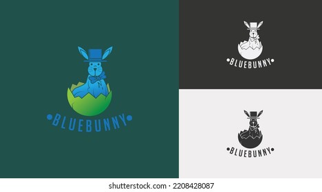 Logo template design, Rabbit with magic hat. Magic entertainment