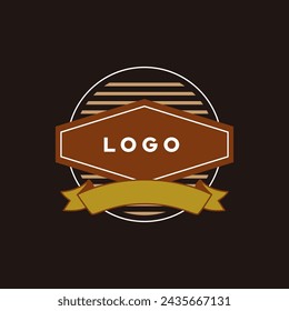 Logo template design in retro style. Vector illustration of icon element. Suitable for brand identity.