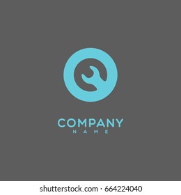 Logo template design with a stylize letter O. Vector illustration.