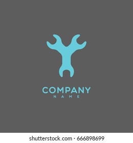 Logo template design with a stylize letter Y on a gray background. Vector illustration.